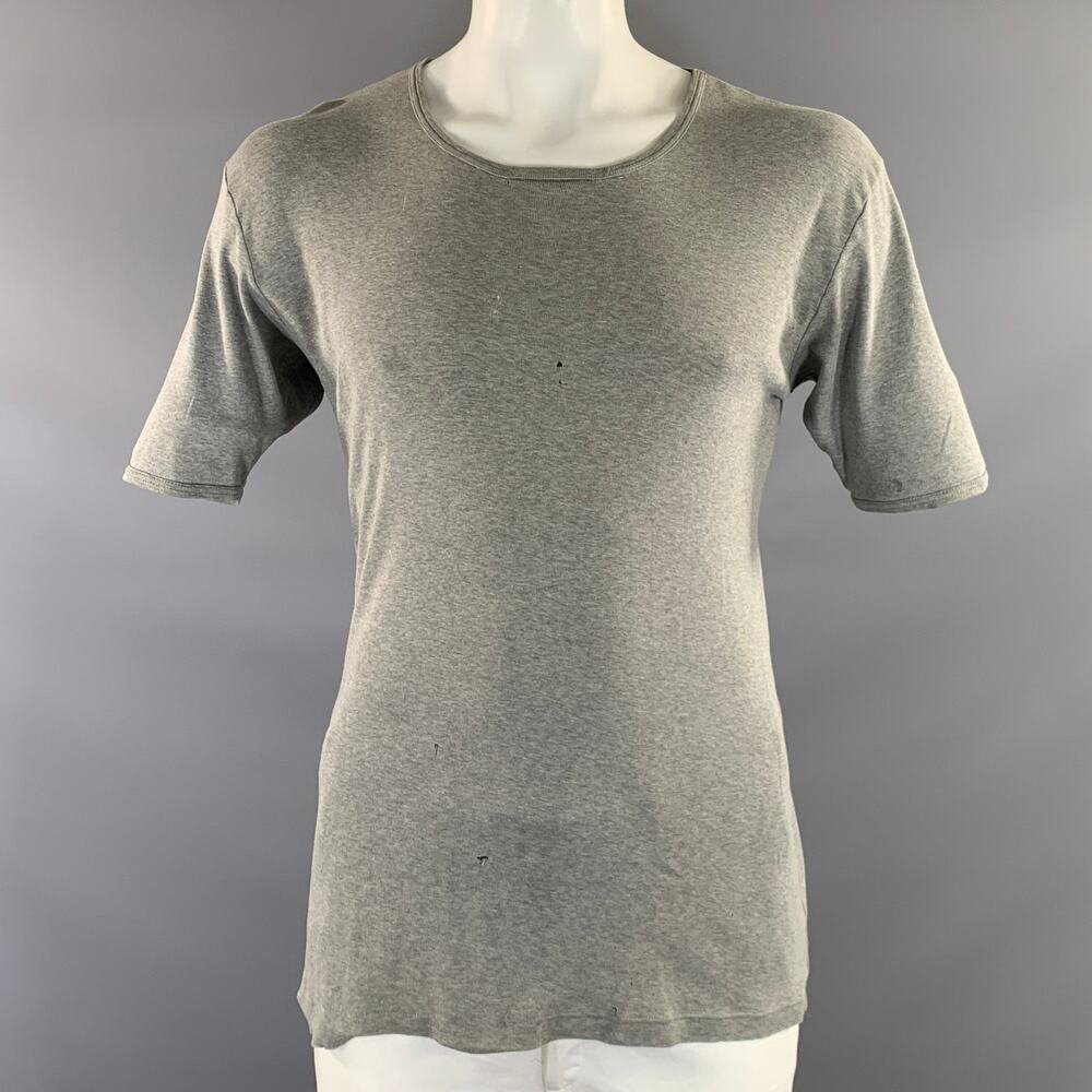COMME des GARCONS SHIRT Size L Grey Heather Cotton Scoop Neck T Shirt